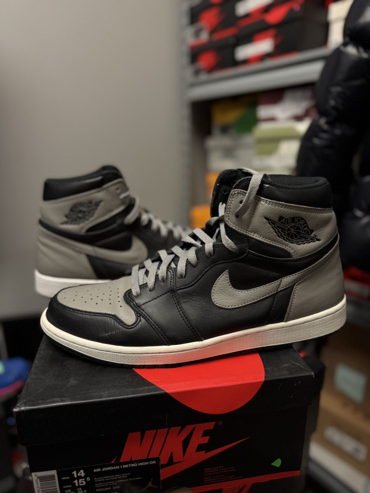Jordan Brand × Nike Jordan 1 High Shadow Toe (2018) Size 14 Pre Owned Size US 14 / EU 47 - 1 Thumbnail