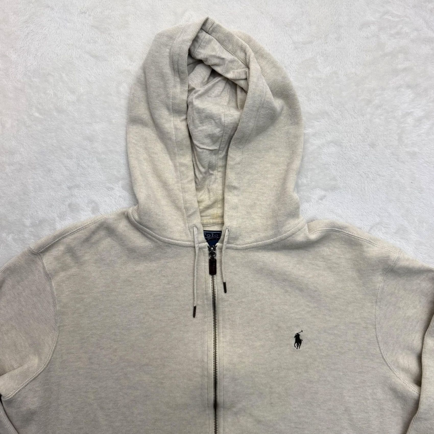 Polo Ralph Lauren Polo Ralph Lauren Hoodie Jacket 2XL Beige Full Zip Fleece Polo Logo Embroidered Sweatshirt Mens Size US XXL / EU 58 / 5 - 2 Thumbnail