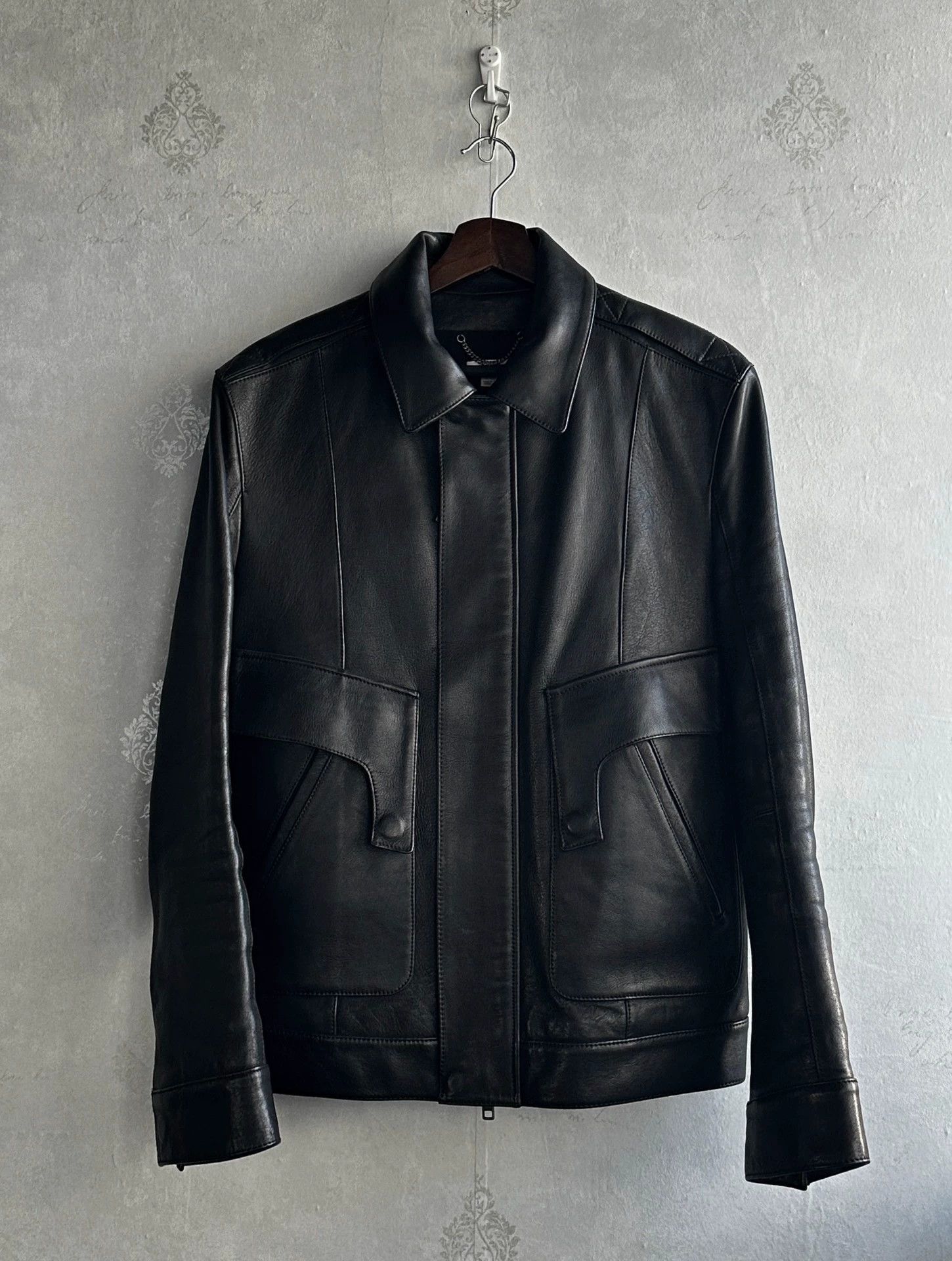 Helmut Lang Helmut Lang Irregular Pocket Leather Jacket Size US S / EU 44-46 / 1 - 1 Thumbnail