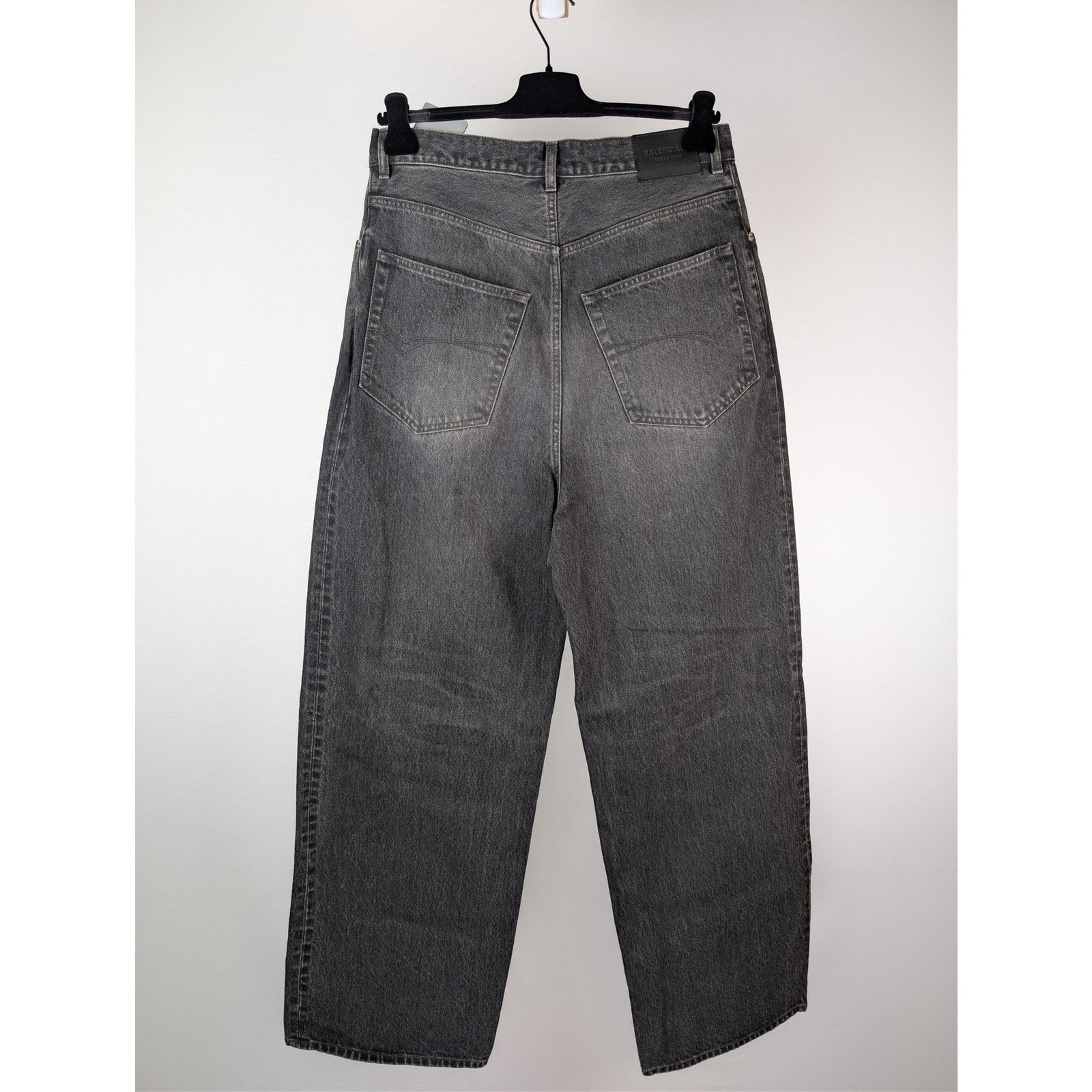 Balenciaga o1rshd1 Organic Japanese Denim Baggy Pants in Wash Black Size US 30 / EU 46 - 10 Thumbnail