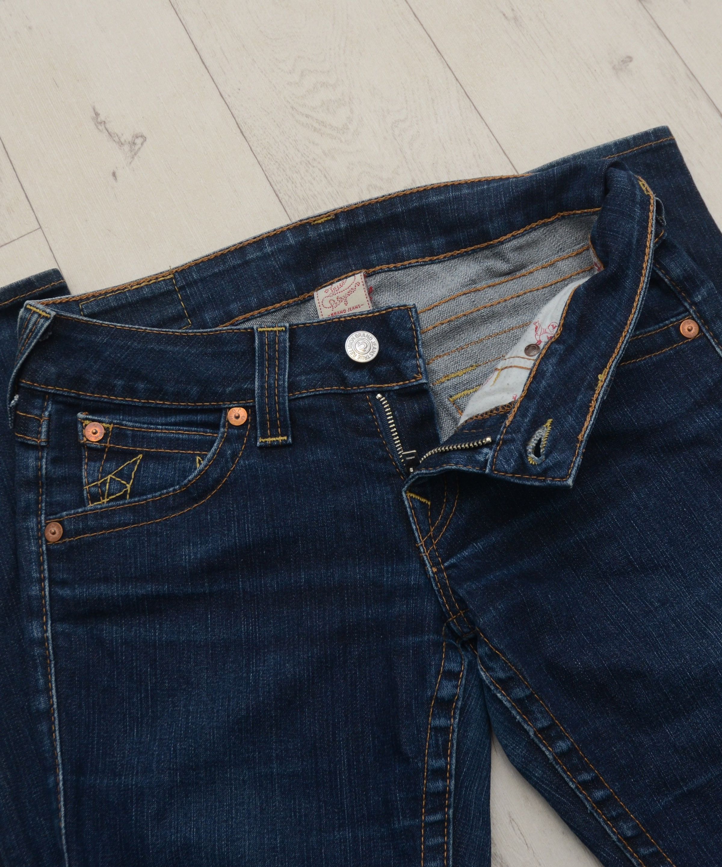 True Religion × Vintage Y2k Low Rise Crazy Skinny True Religion Golden Edition USA Size 28" / US 6 / IT 42 - 11 Thumbnail