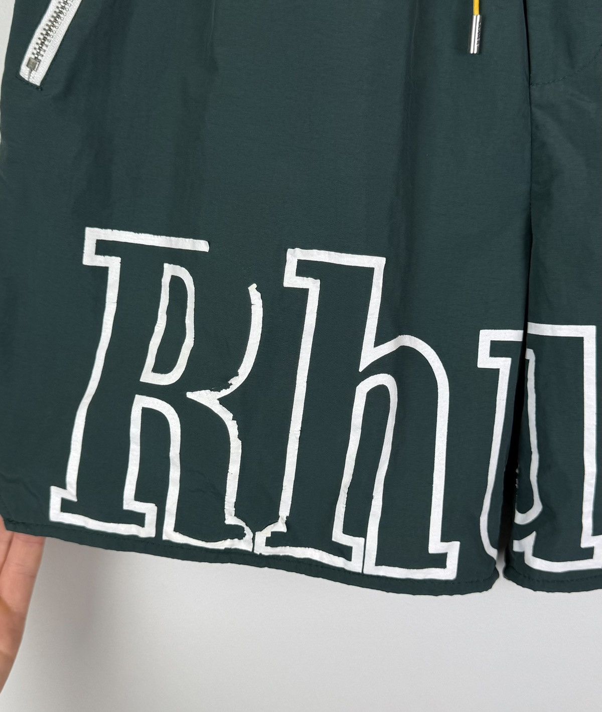 Rhude Rhude Logo Print Drawstring Shorts Men’s Size L Green Top Size US 33 - 4 Thumbnail