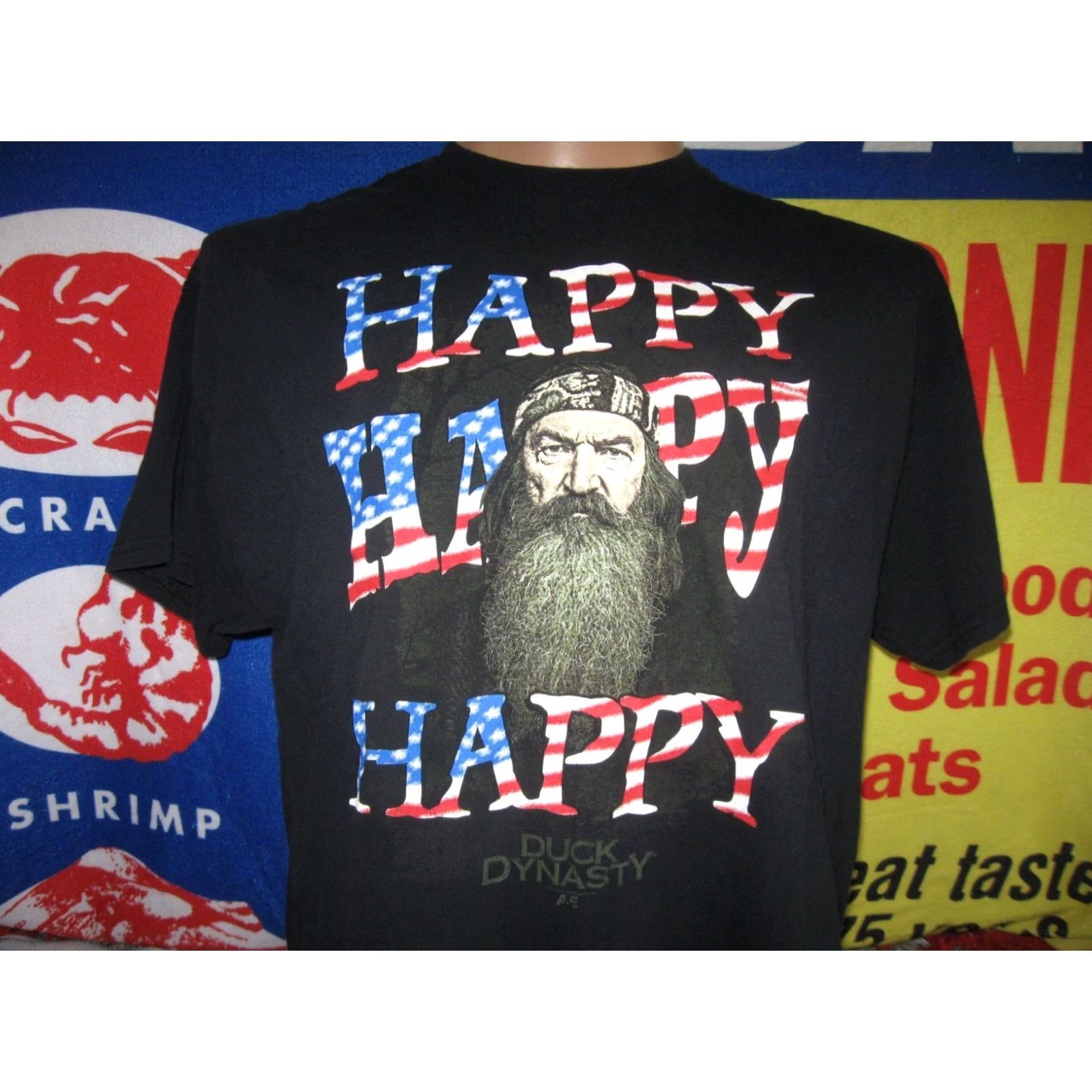 Gildan DUCK DYNASTY Shirt Men's XL Phil Robertson TV HAPPY HAPPY HAPPY USA Patriotic t Size US XL / EU 56 / 4 - 2 Thumbnail
