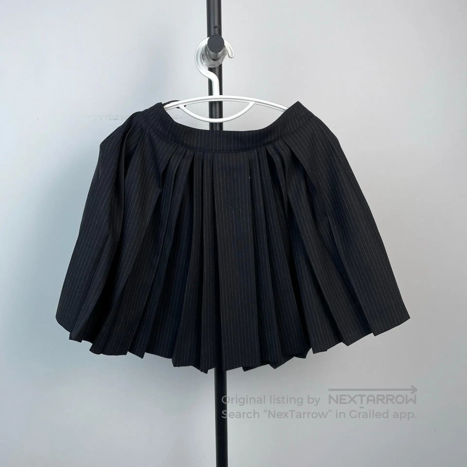 Celine CELINE Gold horsebit belted striped pleated skirt| Size 33" - 2 Thumbnail