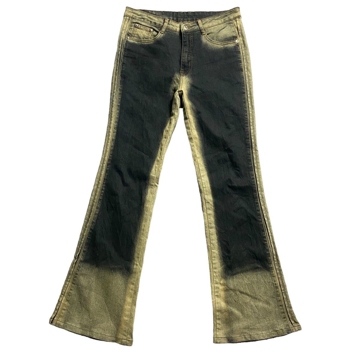 If Six Was Nine × Japanese Brand × Le Grande Bleu (L.G.B.) Super Flare T&T Bleach Denim Pants Size US 30 / EU 46 - 1 Thumbnail