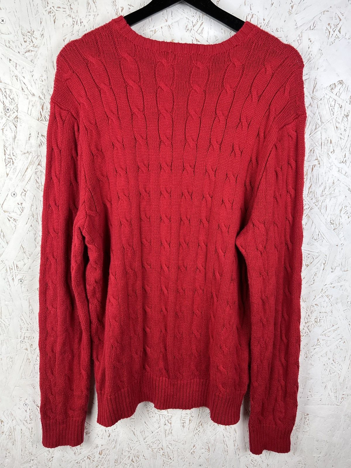 Polo Ralph Lauren Polo By Ralph Lauren Cable Knit Sweater In Red Size L Size US L / EU 52-54 / 3 - 4 Thumbnail