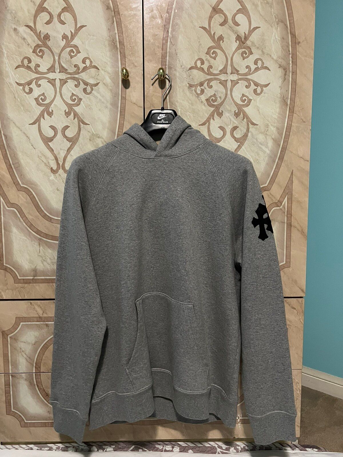 Pre-owned Chrome Hearts Paper Jam Hoodie L In Grey