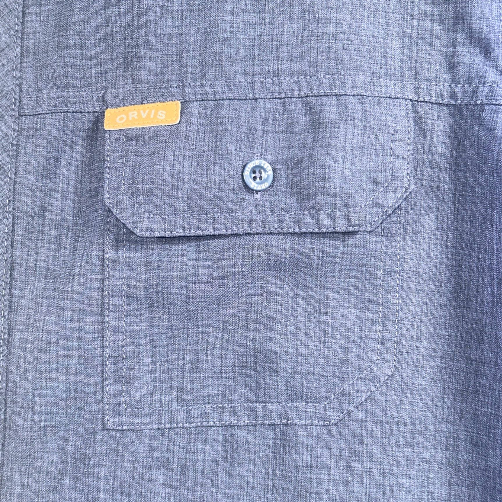 Orvis Orvis Button-Up Shirt Mens L Blue Outdoors Fishing Short Sleeve Hiking Regular Fit Pattern: Solid, Collared, Pocket, All Seasons, Travel, Casual Size US L / EU 52-54 / 3 - 4 Thumbnail