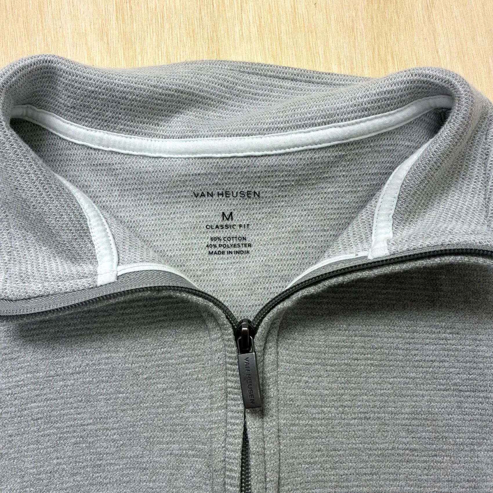 Van Heusen Van Heusen Sweater Mens M Gray Waffle-Knit Mock Neck 1/4 Zip Pullover Size US M / EU 48-50 / 2 - 3 Thumbnail