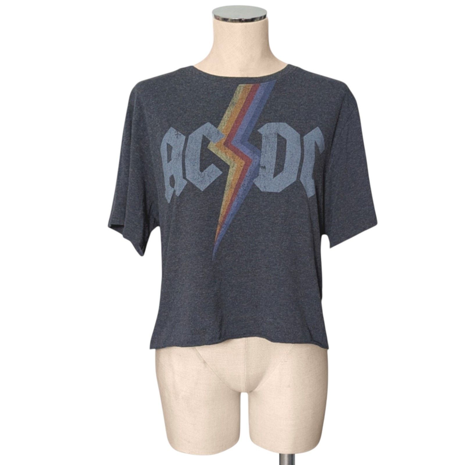 Other AC DC Distressed Cut Off Gray Rainbow Bolt T-Shirt M Size M / US 6-8 / IT 42-44 - 1 Preview