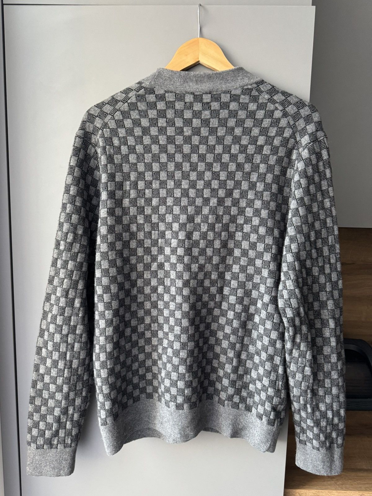 Sandro Sandro Paris Italian Yarn Blend Knit Check Cardigan Size US M / EU 48-50 / 2 - 6 Thumbnail
