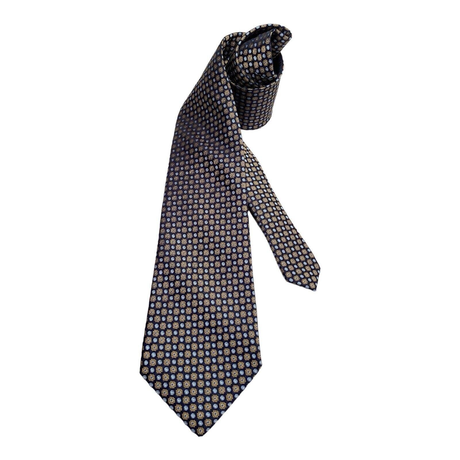 Burma Bibas BURMA BIBAS 7Fold Blue Floral Luxury Designer Silk Tie W: 3" Size ONE SIZE - 2 Thumbnail