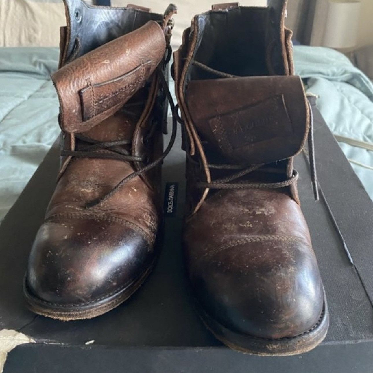 Dolce & Gabbana Dolce & Gabbana Distressed Leather Combat Boots Size US 8 / EU 41 - 3 Thumbnail
