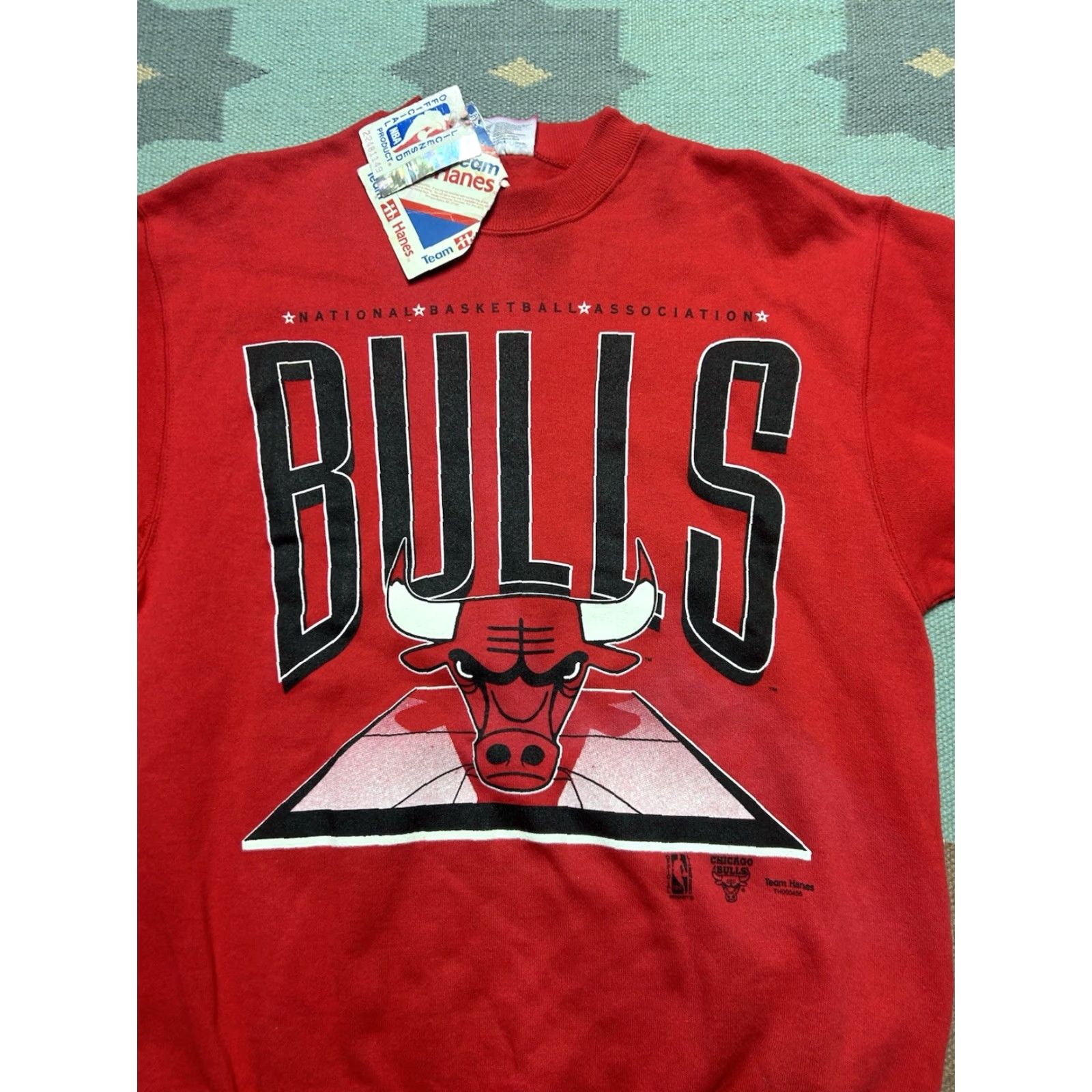 Hanes VINTAGE 90s Chicago Bulls Sweat Suit Sweatshirt Sweatpants NWT Medium Hanes Mens Red Size US M / EU 48-50 / 2 - 2 Thumbnail