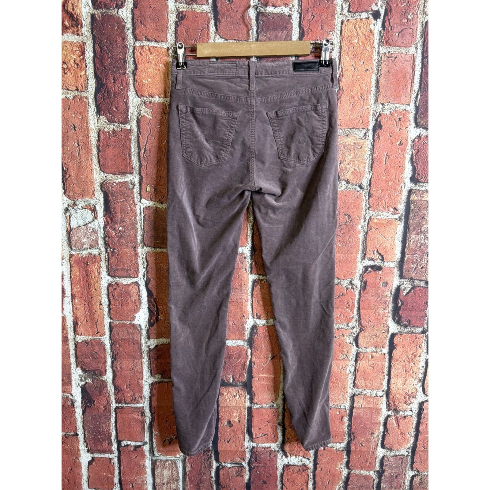 Anthropologie AG Adriano Goldschmied The Stevie Ankle Slim Straight Velvet Pants 25 Women Size 42" / US 20 - 3 Thumbnail