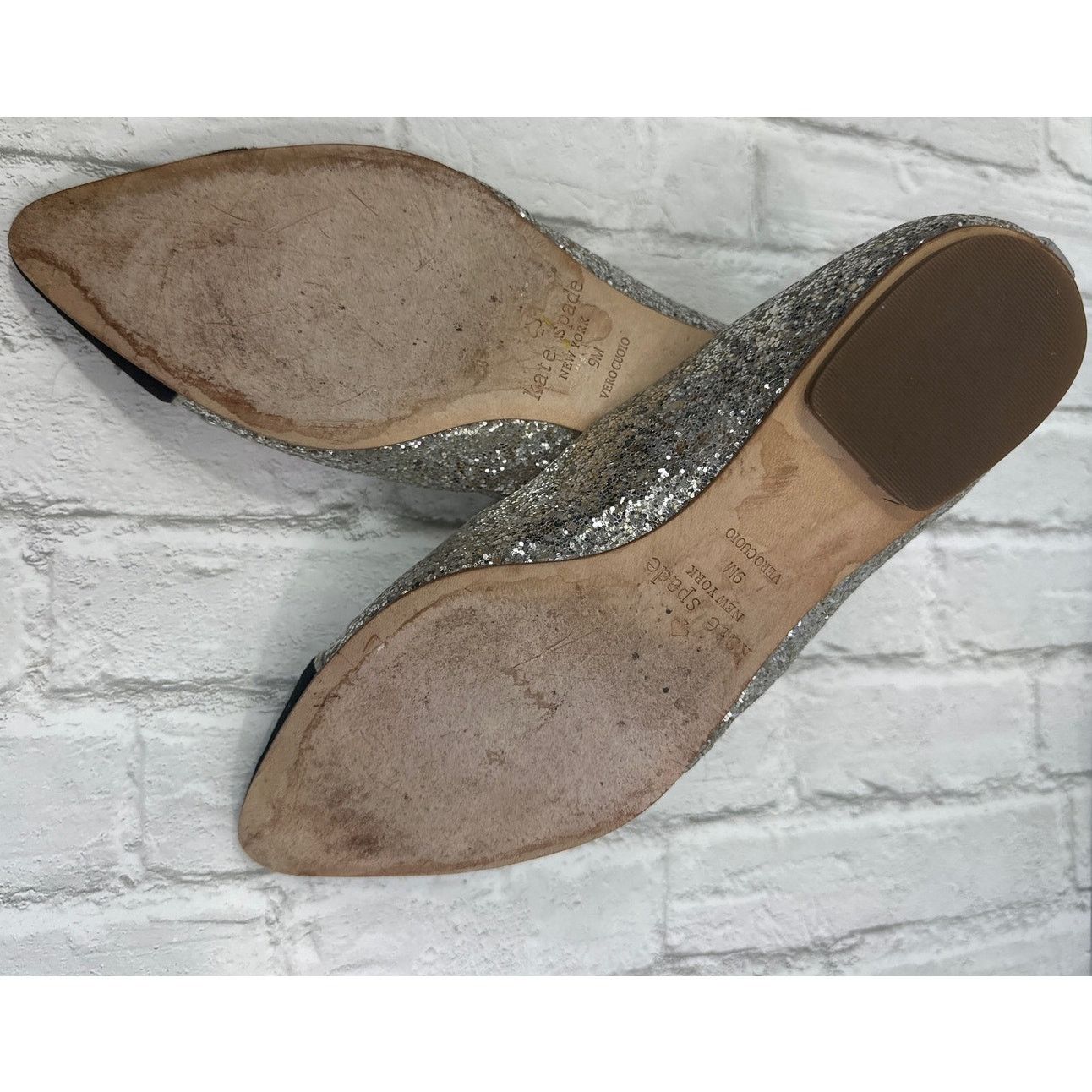 Kate Spade Kate Spade Point Toe Silver Black Sequin Ballet Flat Bow 9M Size US 9 / IT 39 - 7 Thumbnail