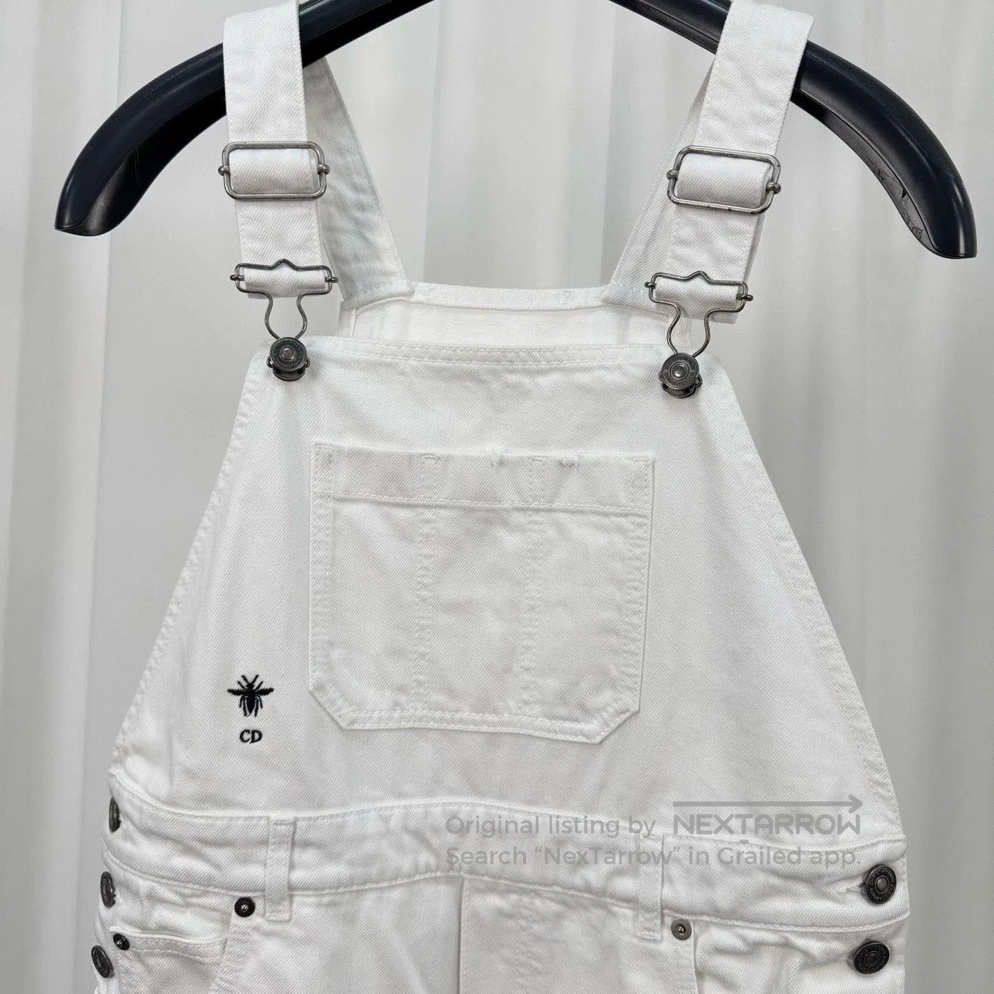 Dior Dior Embroidered White Denim Overalls For Women. Size US 34 / EU 50 - 3 Thumbnail