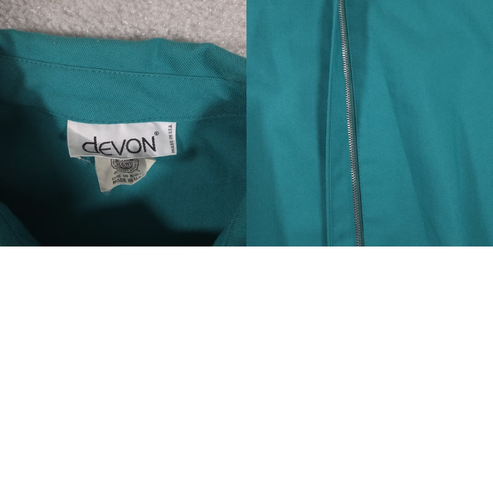 Vintage VINTAGE Devon Jacket Women's 14 Green Lightweight Long Sleeve Full Zip Shoulder Pads Size XL / US 12-14 / IT 48-50 - 9 Thumbnail