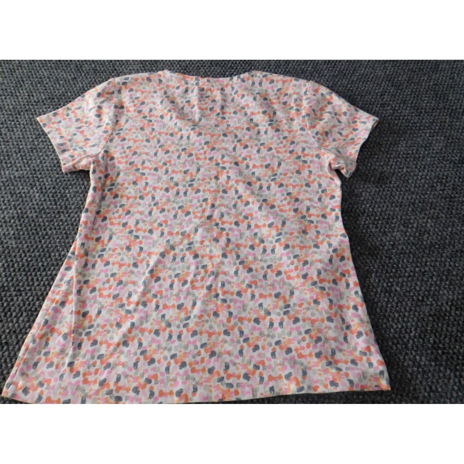 Croft & Barrow Croft & Barrow Womens Blouse PS Petites Pink V-Neck Floral Cotton Tee Size S / US 4 / IT 40 - 7 Thumbnail