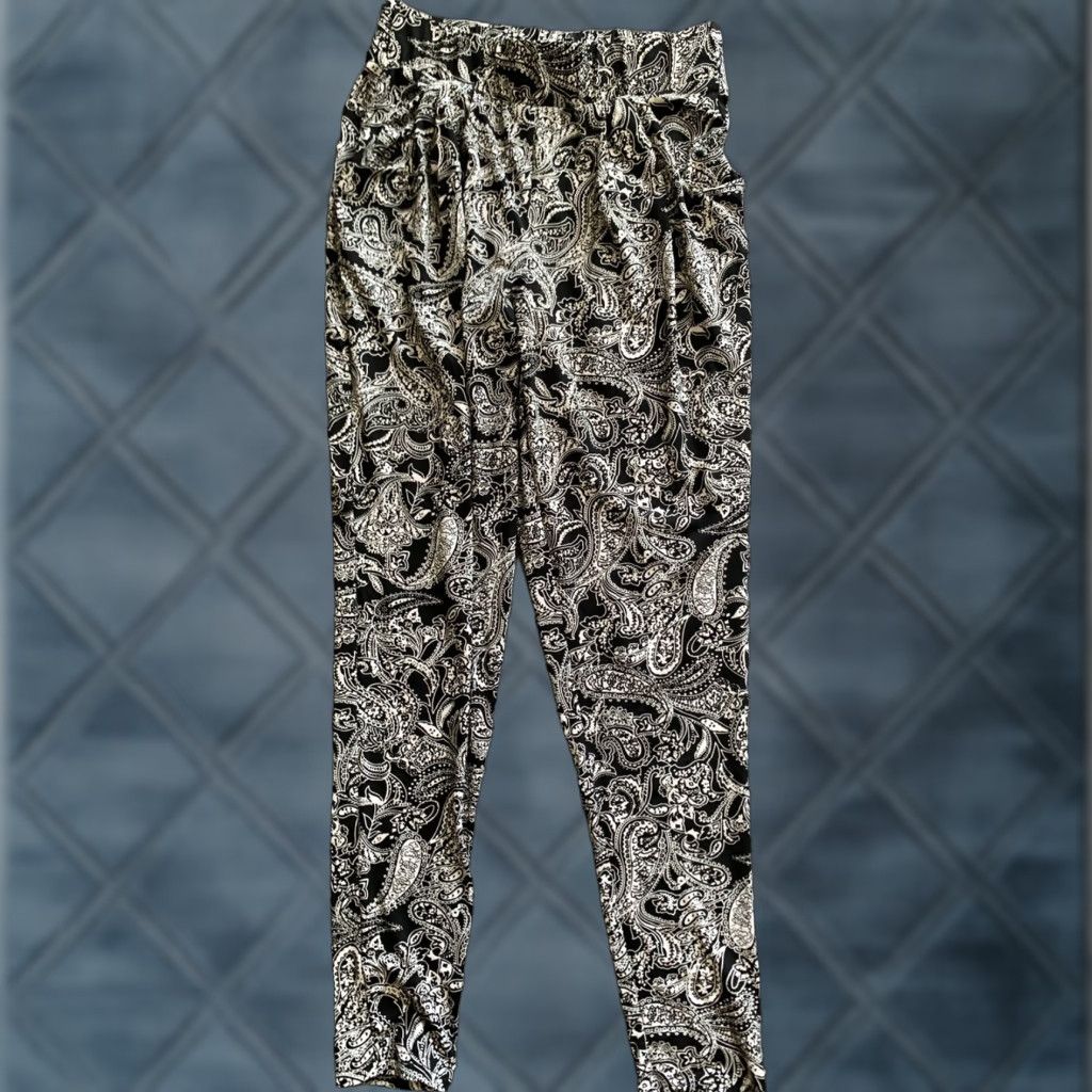 Vintage Charlotte Russe Pants Women S Black Aztec Style Jogger Small Size 28" / US 6 / IT 42 - 1 Thumbnail