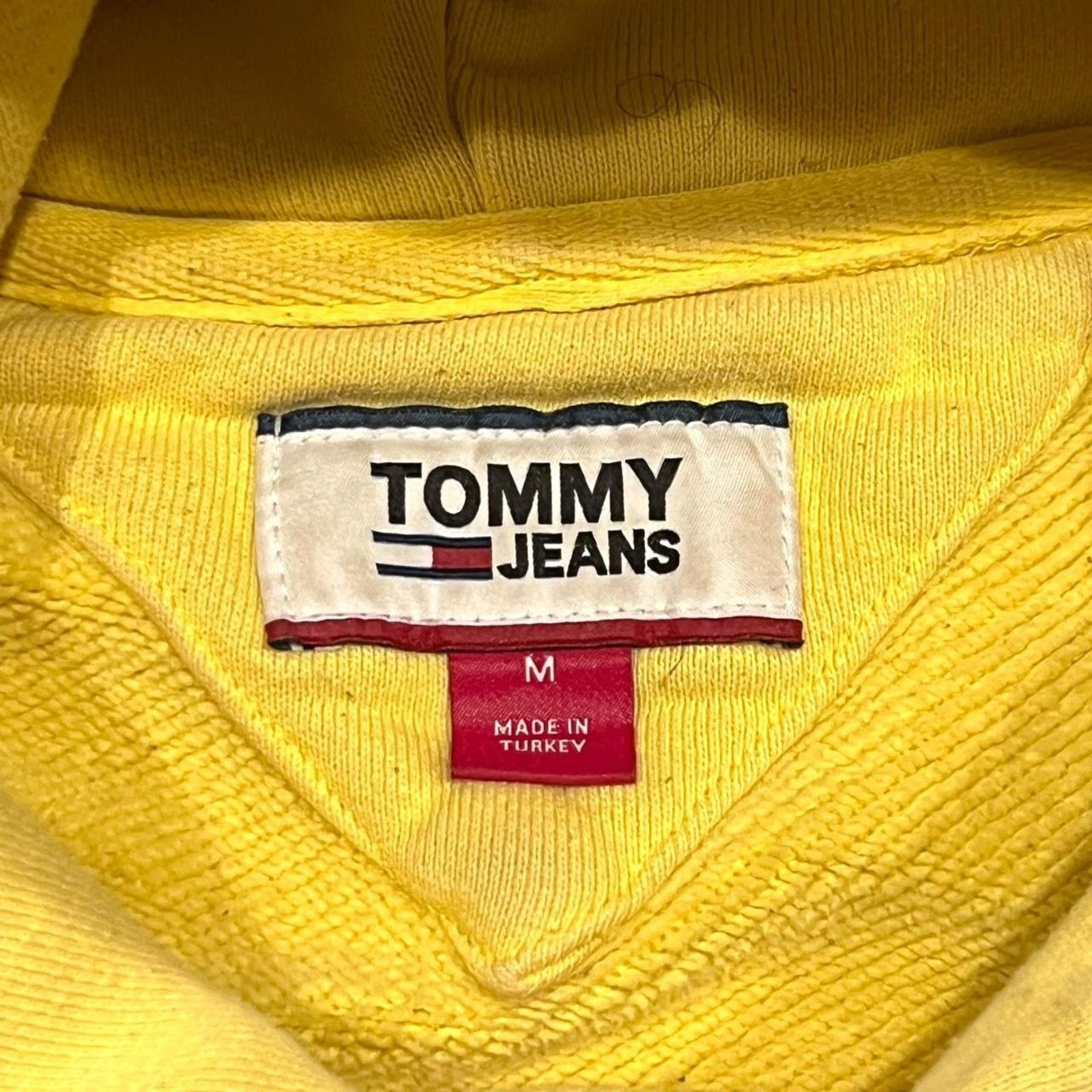Tommy Hilfiger Tommy Jeans Vintage Yellow Hoodie w/ Logo Embroidery Size US M / EU 48-50 / 2 - 5 Thumbnail