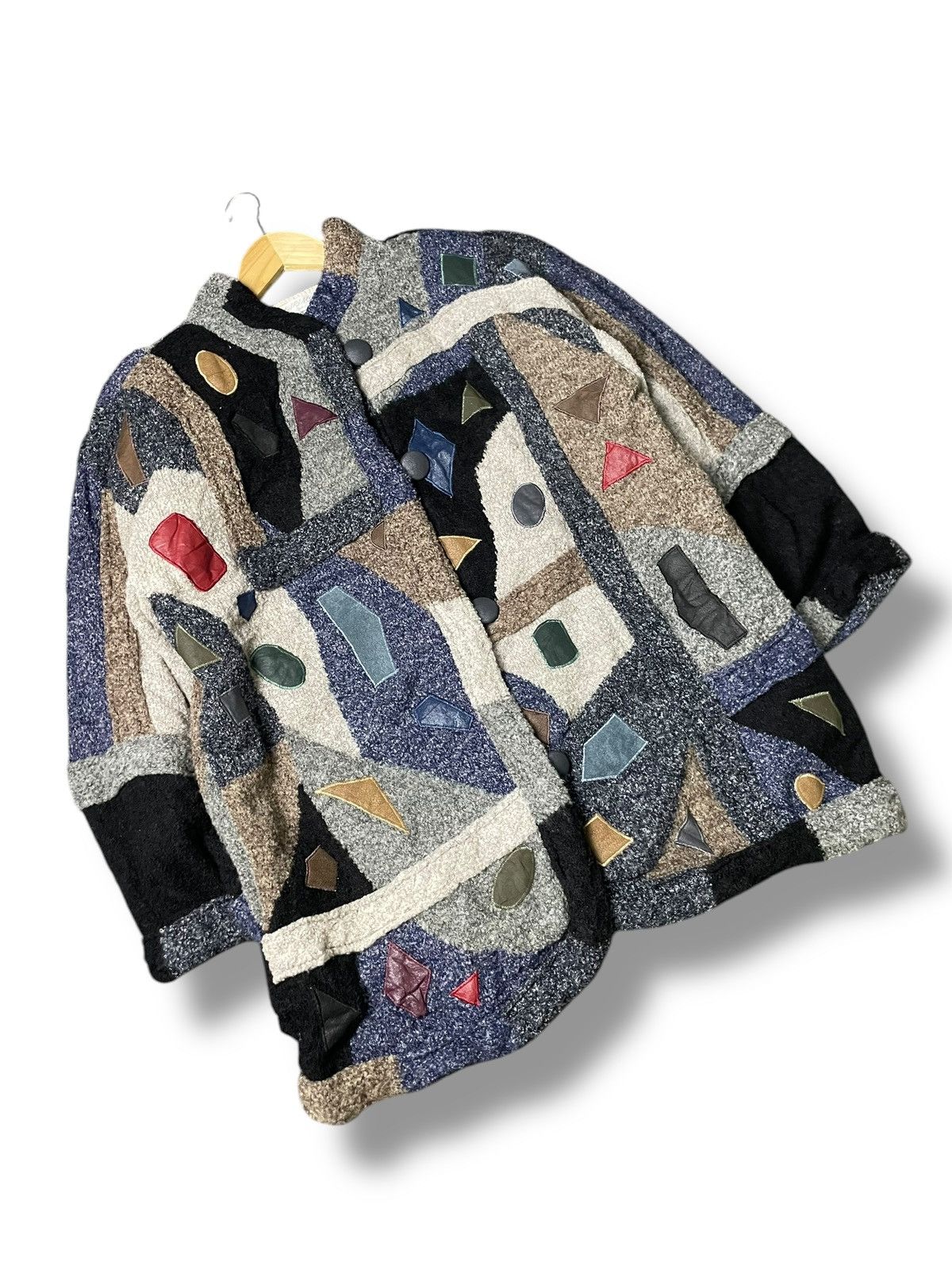 Japanese Brand × Vintage KARINCA Brand Knit-wool Abstract Jacket (73) Size US M / EU 48-50 / 2 - 4 Thumbnail