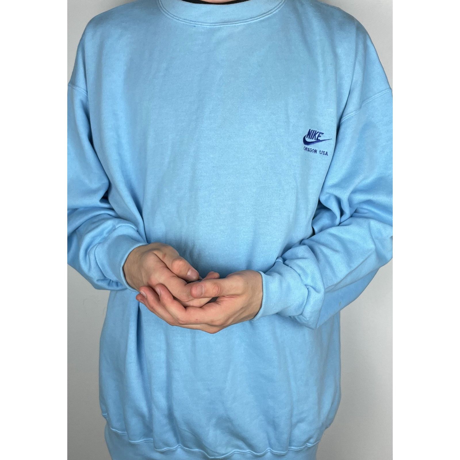Nike × Vintage Nike Men Blue Cotton Oregon Crew Neck Pullover Sweatshirt XL Size US XL / EU 56 / 4 - 2 Thumbnail