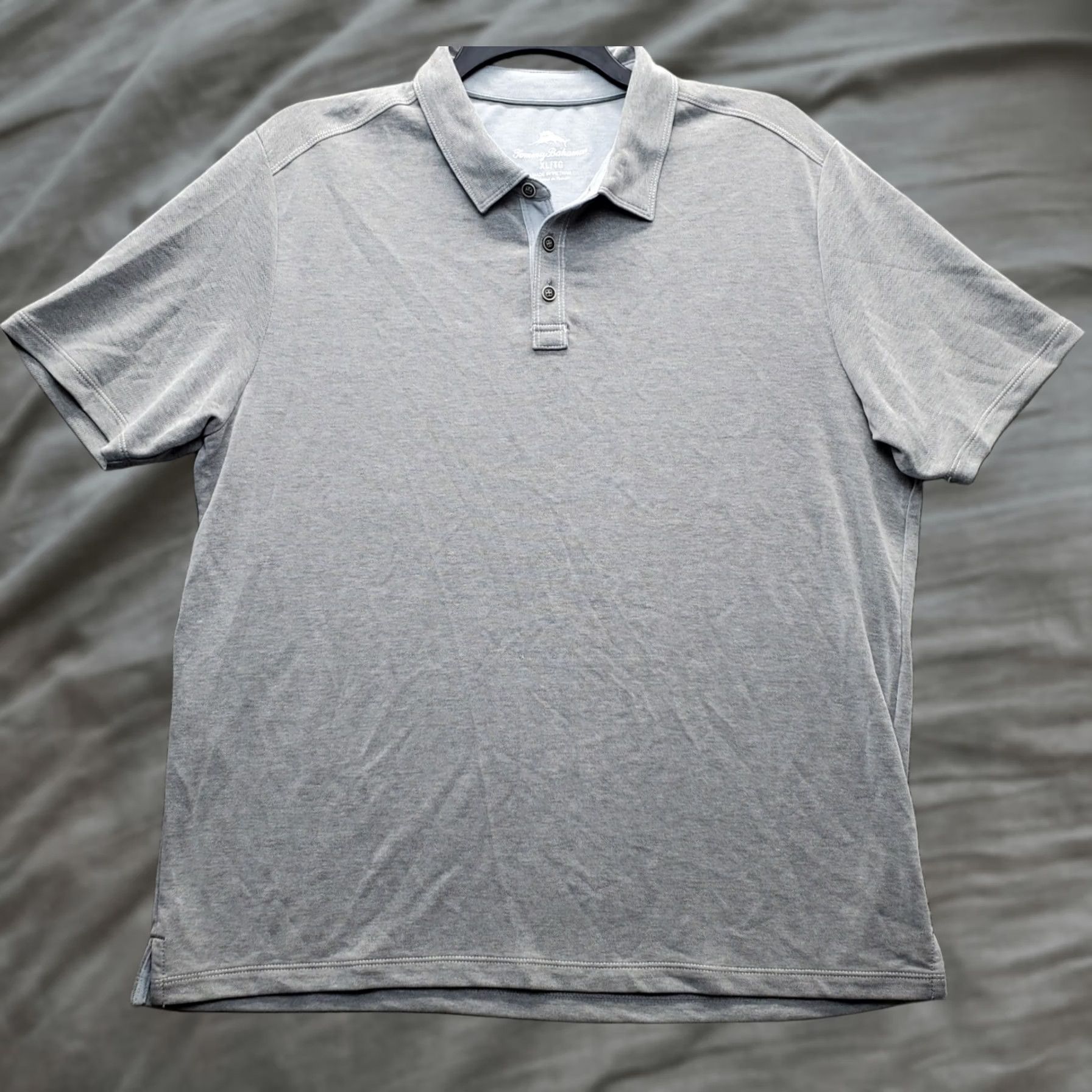 Tommy Bahama Tommy Bahama Polo Shirt Mens XL Gray Tencel Blend Short-Sleeve Collared Side Slit Polo Shirt XL Mens Gray Size US XL / EU 56 / 4 - 1 Thumbnail