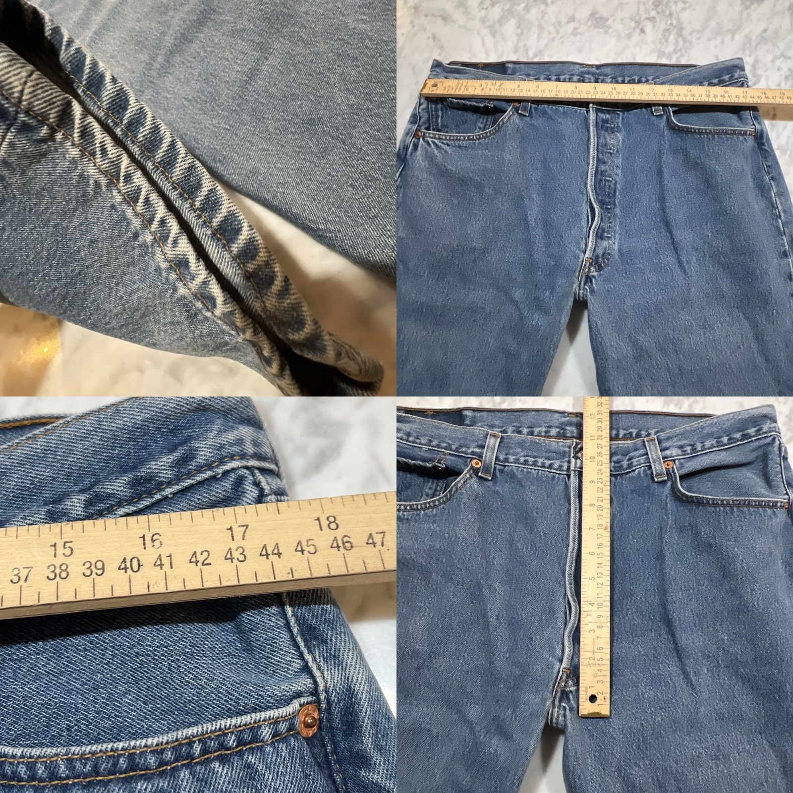 Levi's VINTAGE Levi's 501 Jeans Men Regular Fit Stamp Button Fly Blue 90s USA 38x34 33x34 (Adjusted to include key details) Size US 36 / EU 52 - 9 Thumbnail