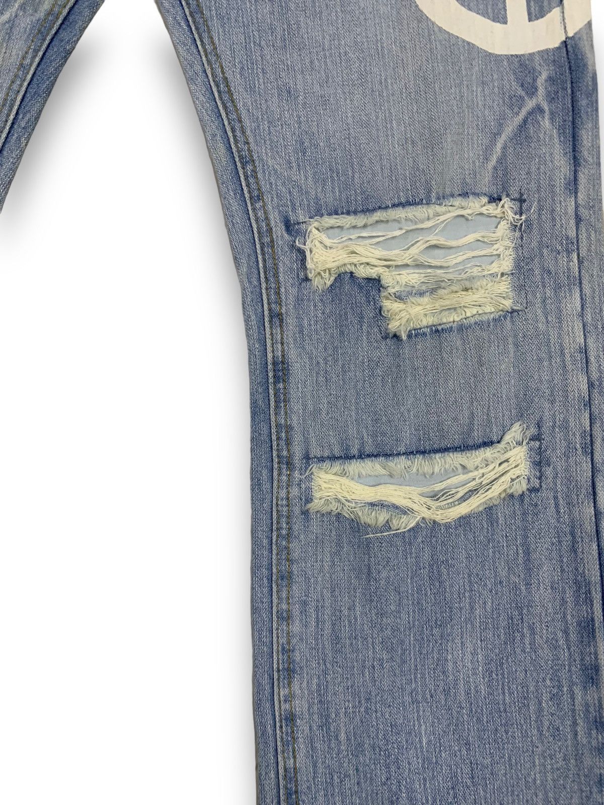 Hysteric Glamour Vintage Japanese Brand 420 Peace Spell Out Distressed Jeans Size US 31 - 9 Thumbnail