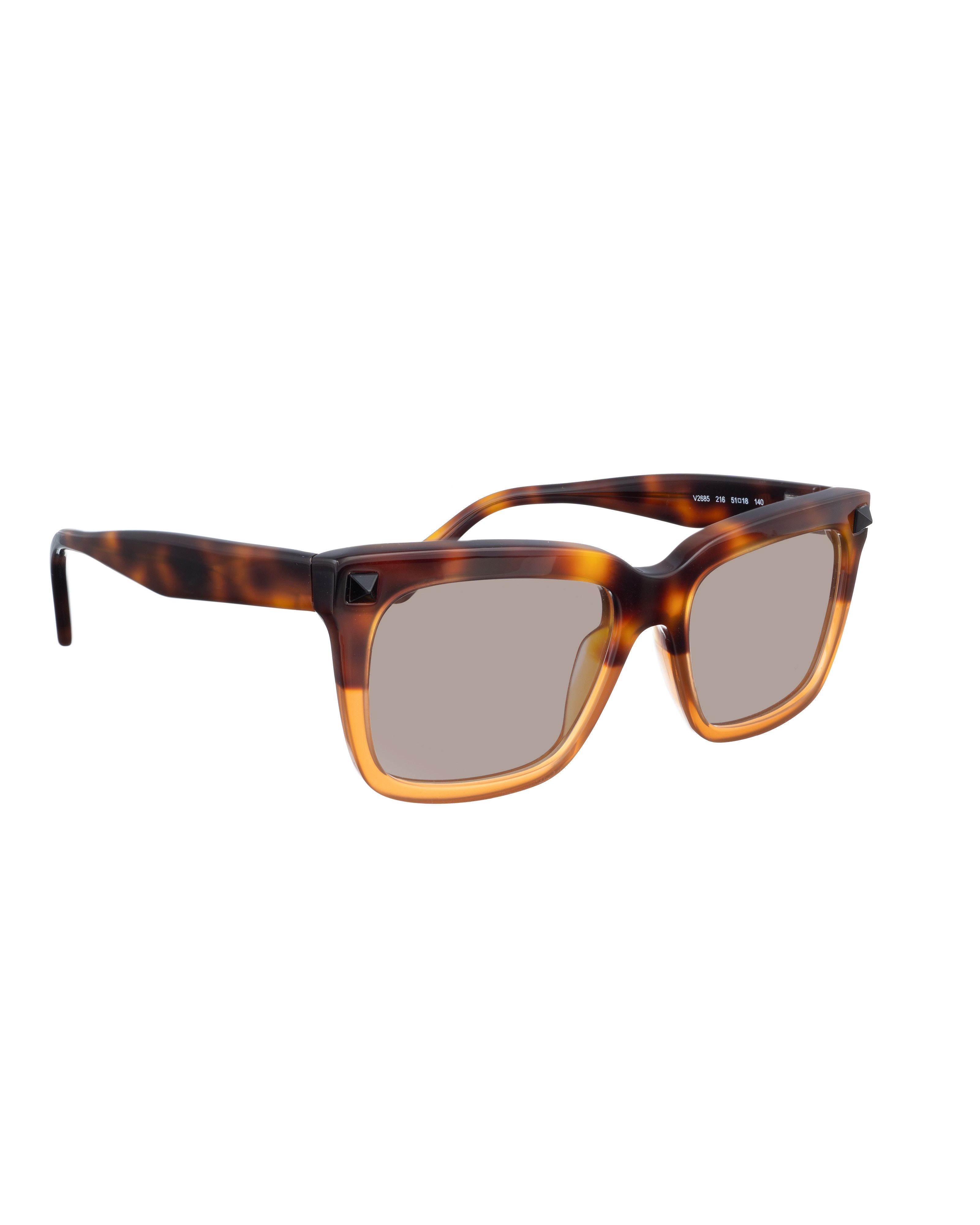 Valentino Valentino 00s Half Havana Brown Nerdy Sunglasses with Studs Size ONE SIZE - 1 Thumbnail