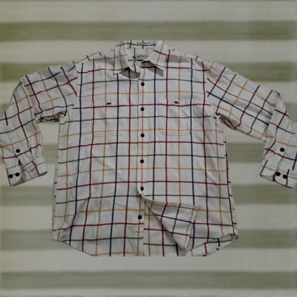 Orvis Orvis Shirt XL White Full Button Chex Cotton 100% Button-Up Men Outdoors N/A Size US XL / EU 56 / 4 - 1 Thumbnail