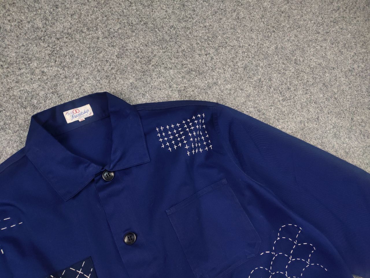 Japanese Brand Vintage 80's Friendship French Chore Sashiko Jacket Yohji Size US L / EU 52-54 / 3 - 7 Thumbnail