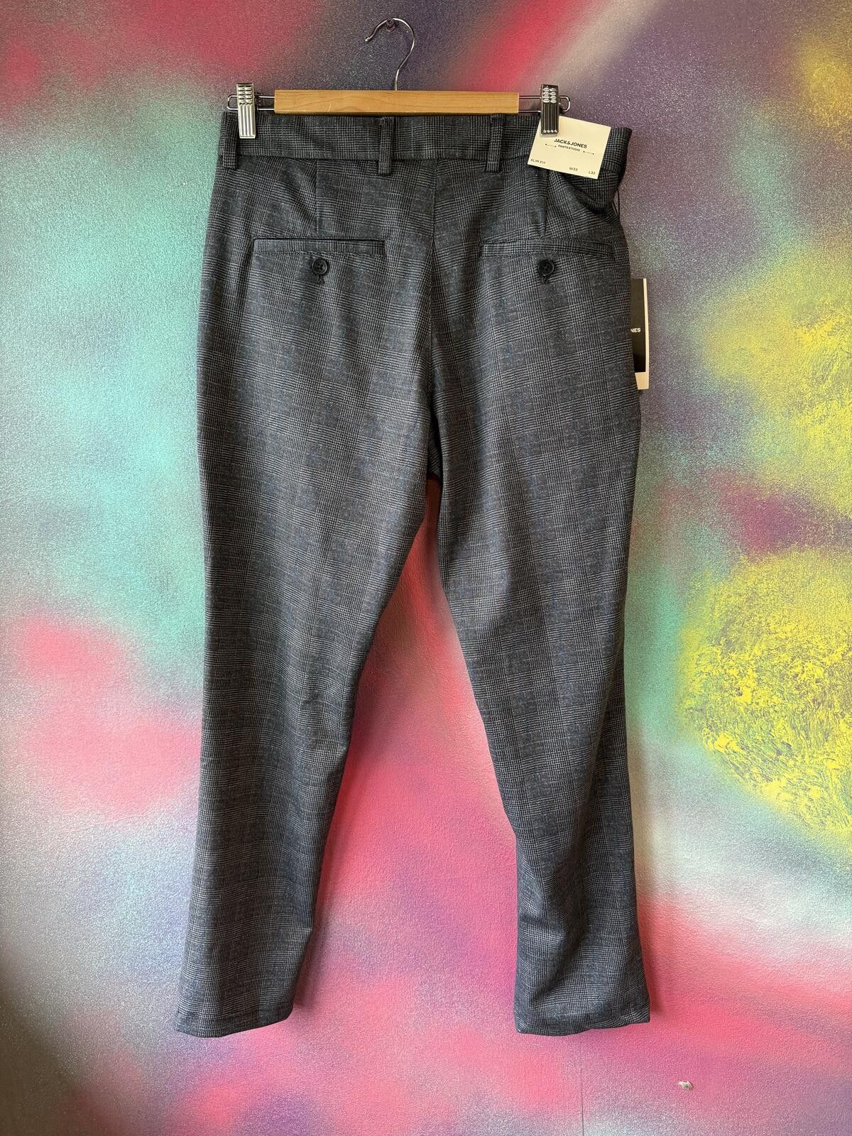 Other Jack &jones Men’s Grey inteelligence slim fit check trouser Size US 32 / EU 48 - 5 Thumbnail
