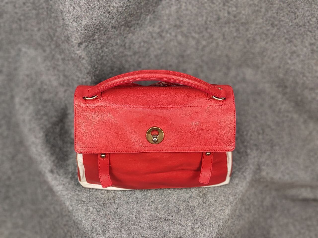 Yves Saint Laurent Yves Saint Laurent YSL Muse Two Hand Bag Red Leather Satchel Size ONE SIZE - 2 Thumbnail