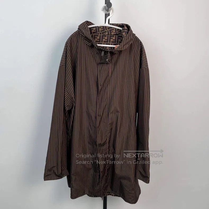 Fendi Fendi Monogrammed Double F Printed Striped Mid-Length Hood Size US M / EU 48-50 / 2 - 7 Thumbnail