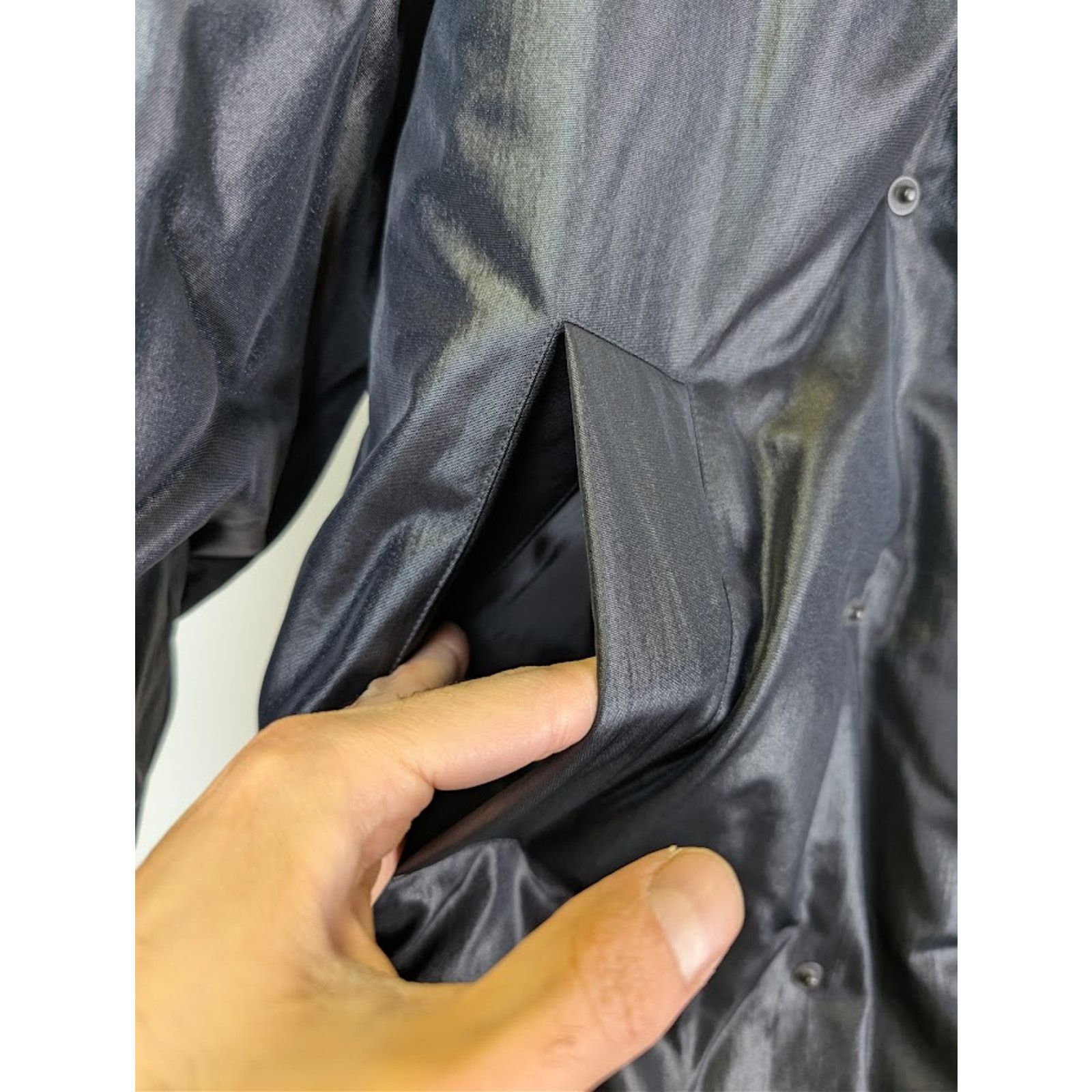 Saint Laurent Paris o1rshd1 Canvas Tech Maxi Coat in Black Size US L / EU 52-54 / 3 - 17 Thumbnail