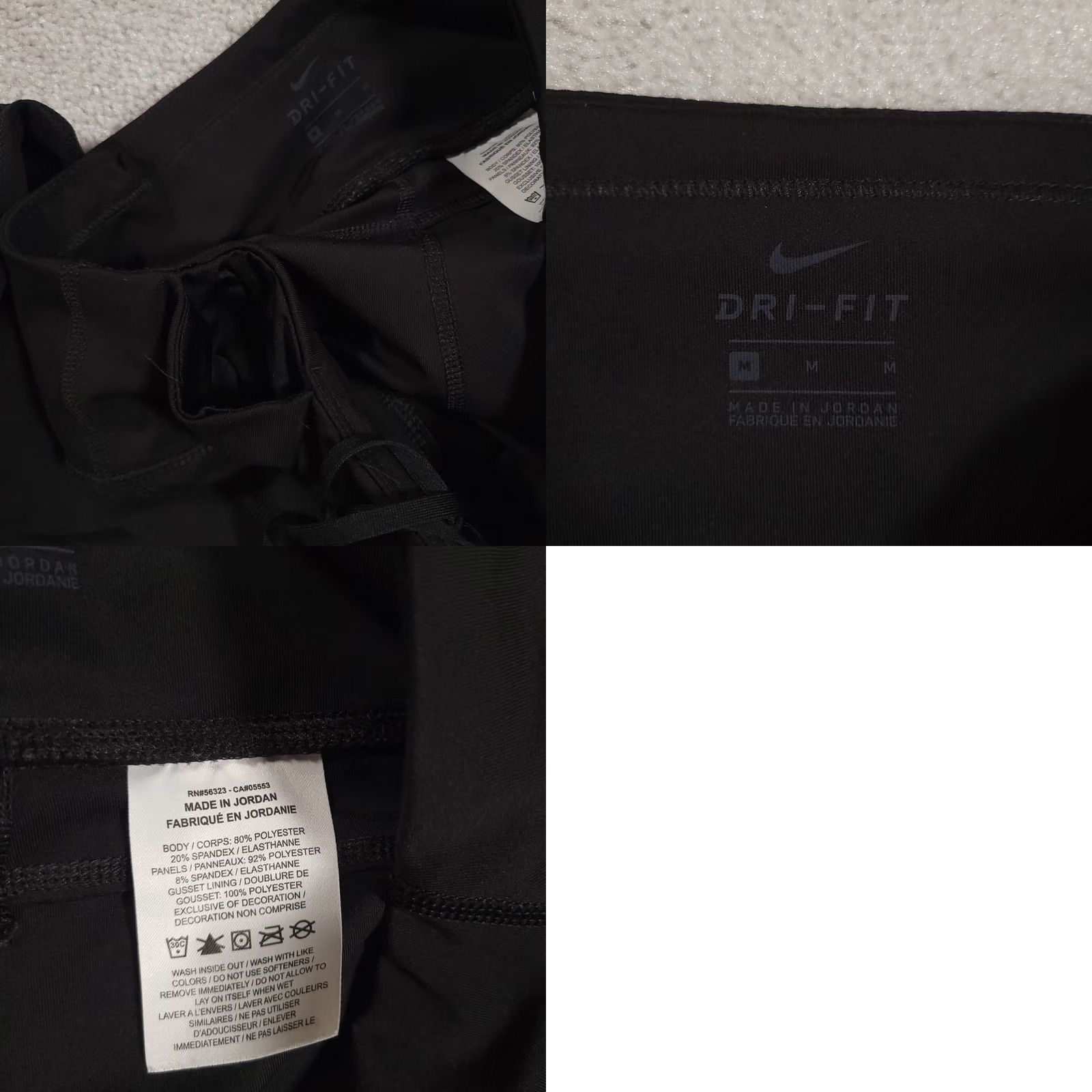 Nike Nike Dri-Fit Capri Leggings Women's Medium Black Running Zip Pocket Drawstring Pants Size 32" / US 10 / IT 46 - 9 Thumbnail