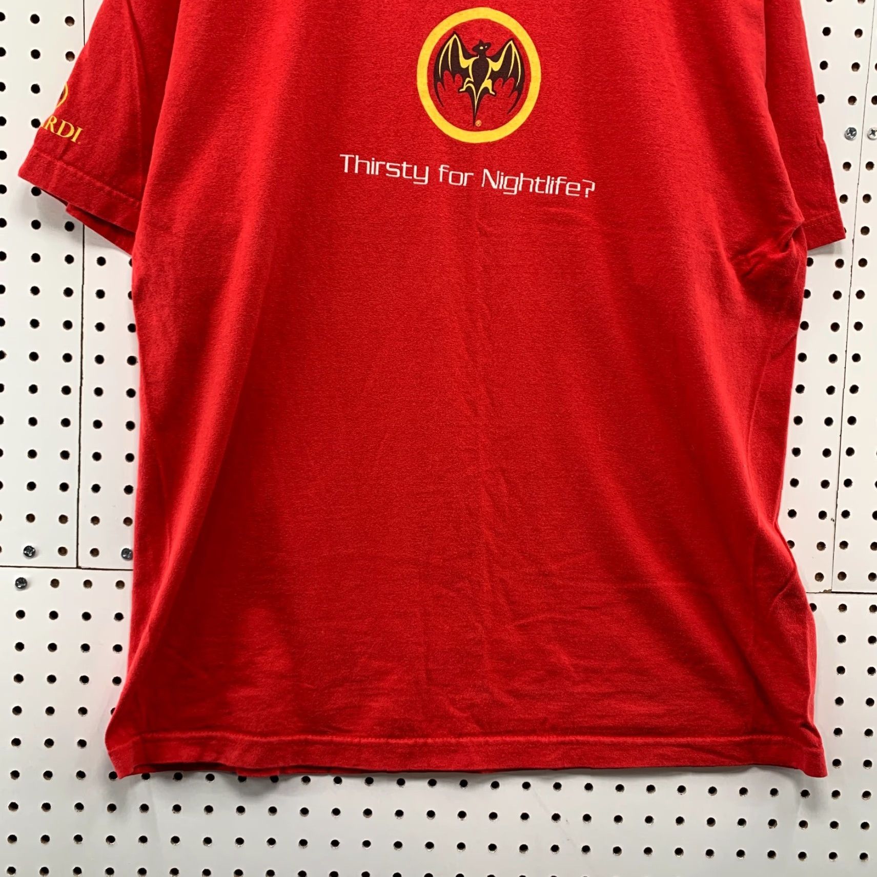 Alife VINTAGE Barcardi Shirt Adult Large Red Thirsty For Night Life Bat Logo 23X31 Size US L / EU 52-54 / 3 - 6 Thumbnail