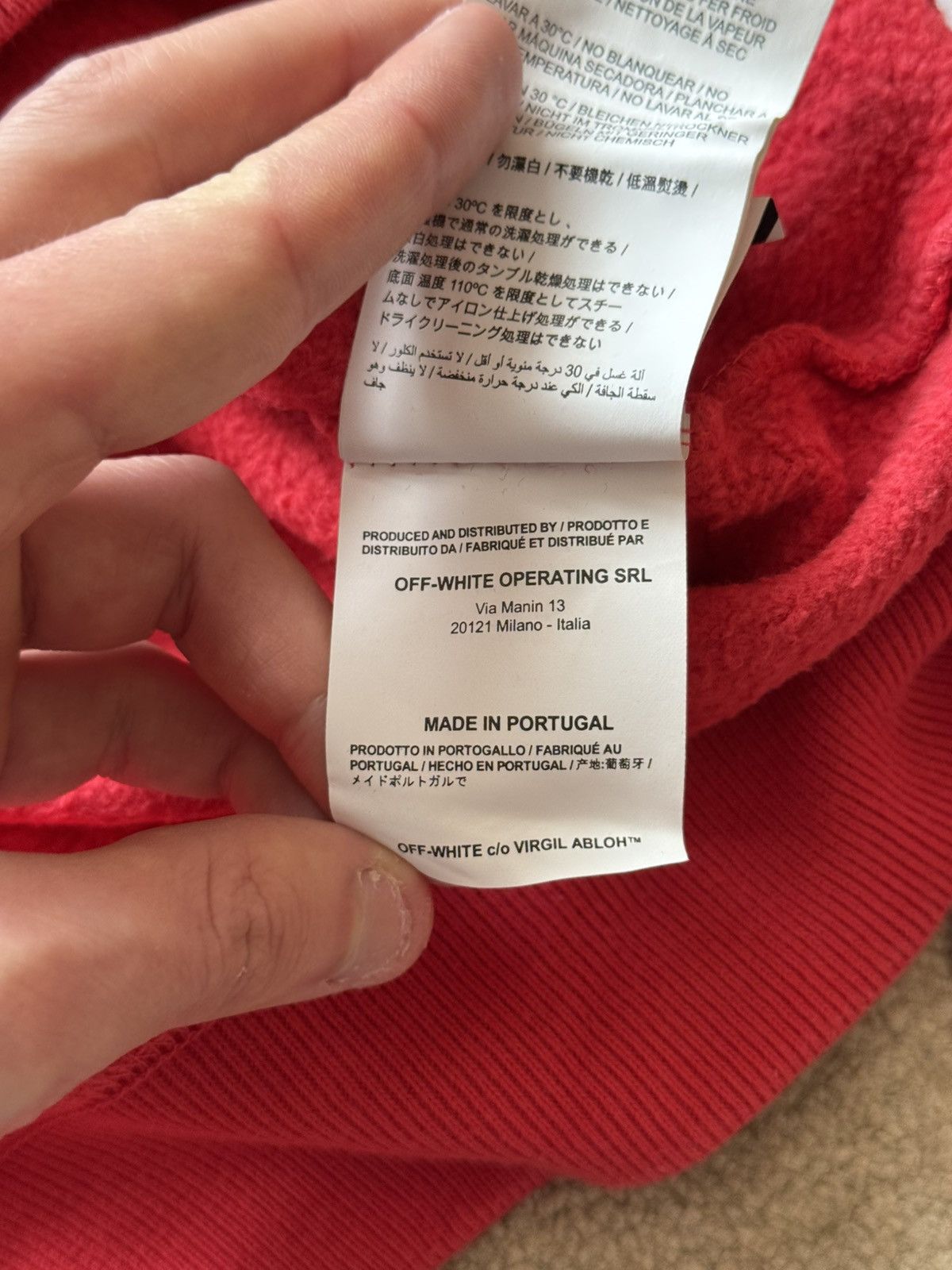 Off-White Cool Off-White Designer Hoodie Printed Red Sweater Bernini Size US XXS / EU 40 - 8 Thumbnail