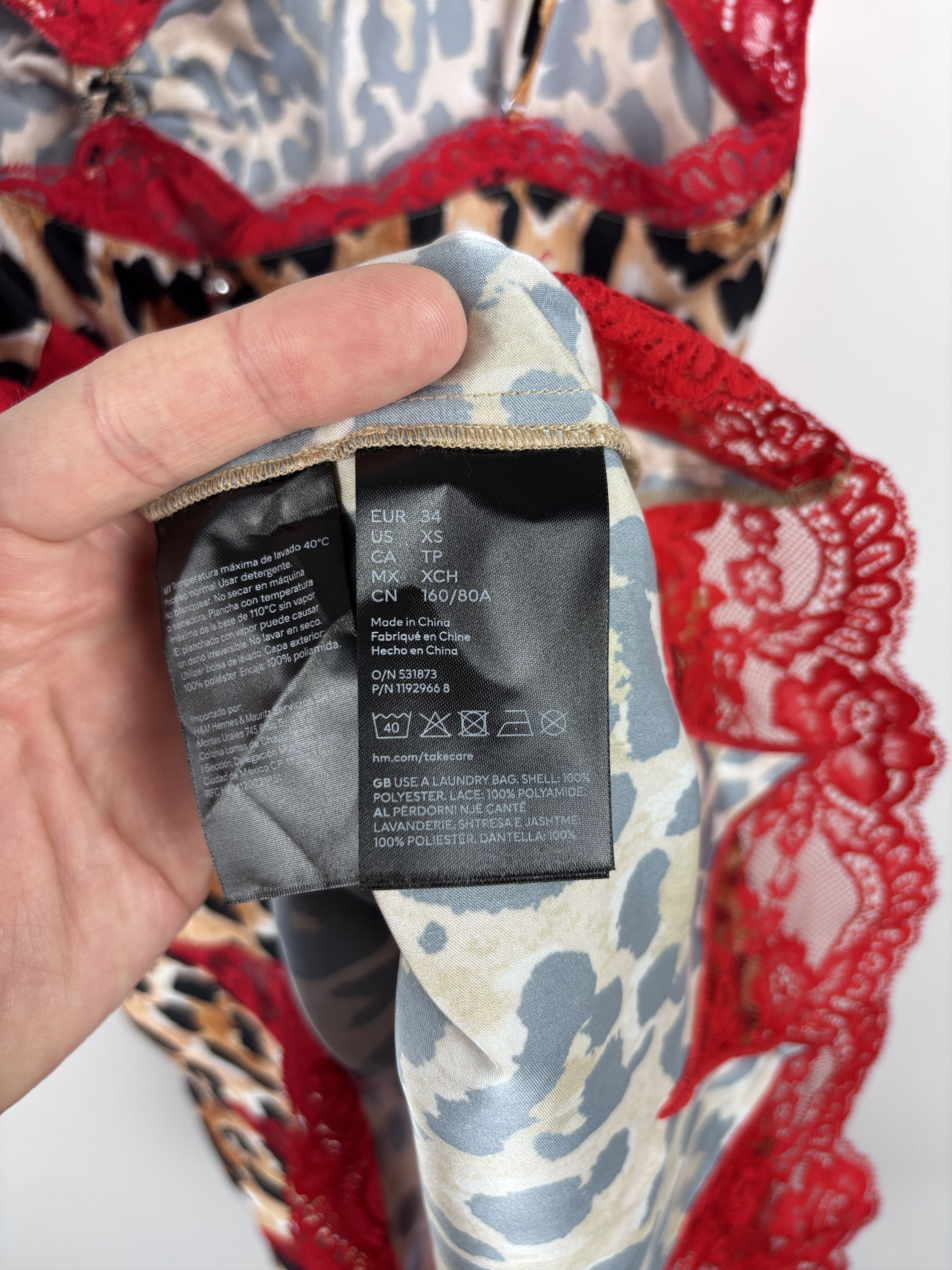 H&M × Paco Rabanne Paco Rabanne x H&M Leopard Mini Lace Dress Multicolor XS Size XS / US 0-2 / IT 36-38 - 11 Thumbnail