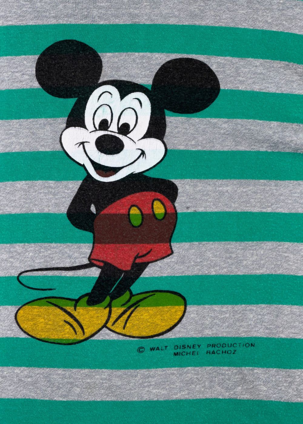 vtg Mickey Mouse French Stripe Tee Single Stitch 80s image 6
