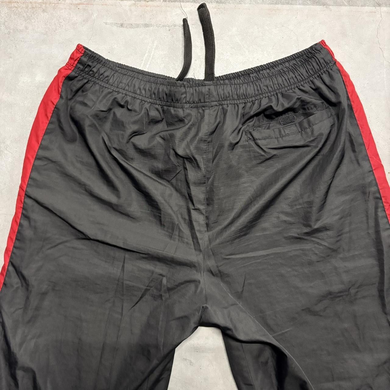 Vintage Vintage Y2K/2000s Baggy Black Trackpants with red stripe and leg zippers! Size US 38 / EU 54 - 6 Thumbnail