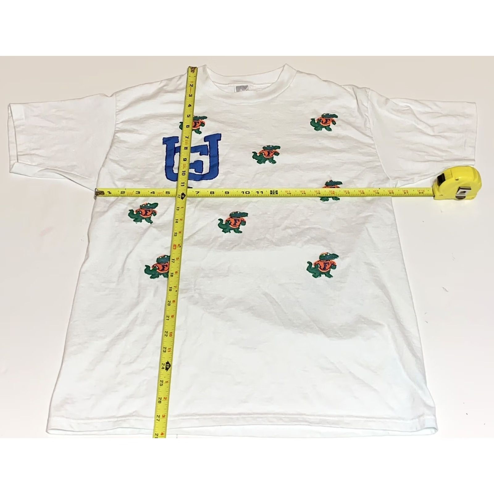 Jerzees VINTAGE Florida Gators T Shirt Jerzees Puff Paint Mens L/M White Short Sleeve 1990s Made In USA Size US M / EU 48-50 / 2 - 4 Thumbnail