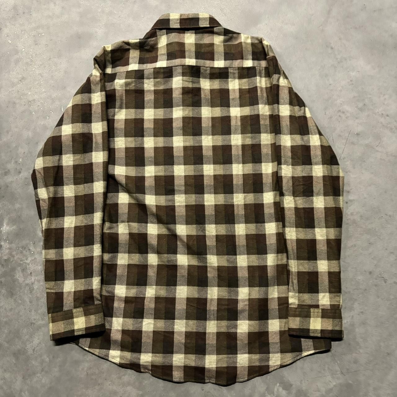 Japanese Brand × Vintage Crazy Vintage Y2K/2000s Grunge Brown Checkered Skater Style Fall Essential Flannel Shirt! Size US L / EU 52-54 / 3 - 5 Thumbnail