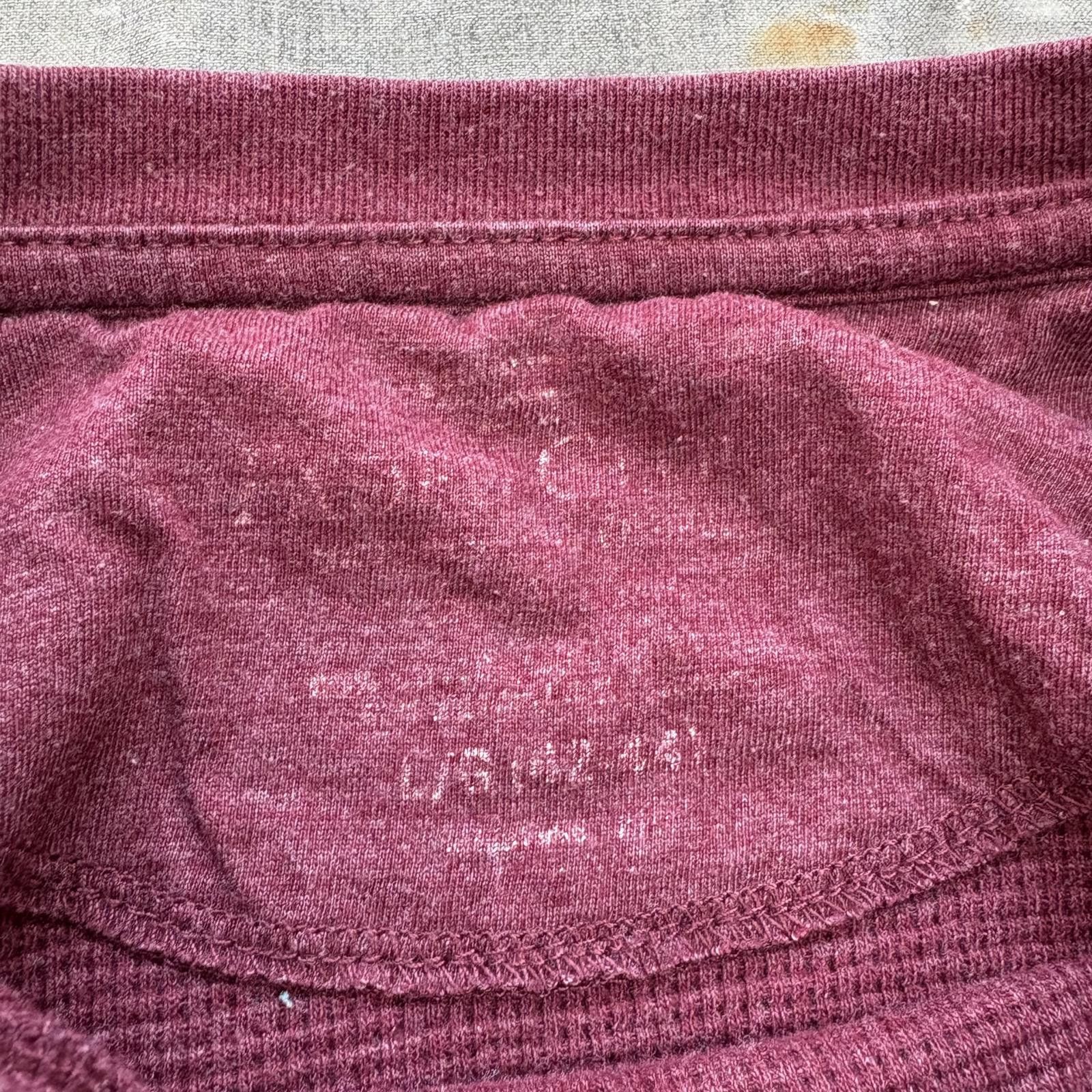 Faded Glory Vintage Y2K Faded Glory Burgundy Grunge Thermal Waffle Shirt Size US L / EU 52-54 / 3 - 2 Thumbnail
