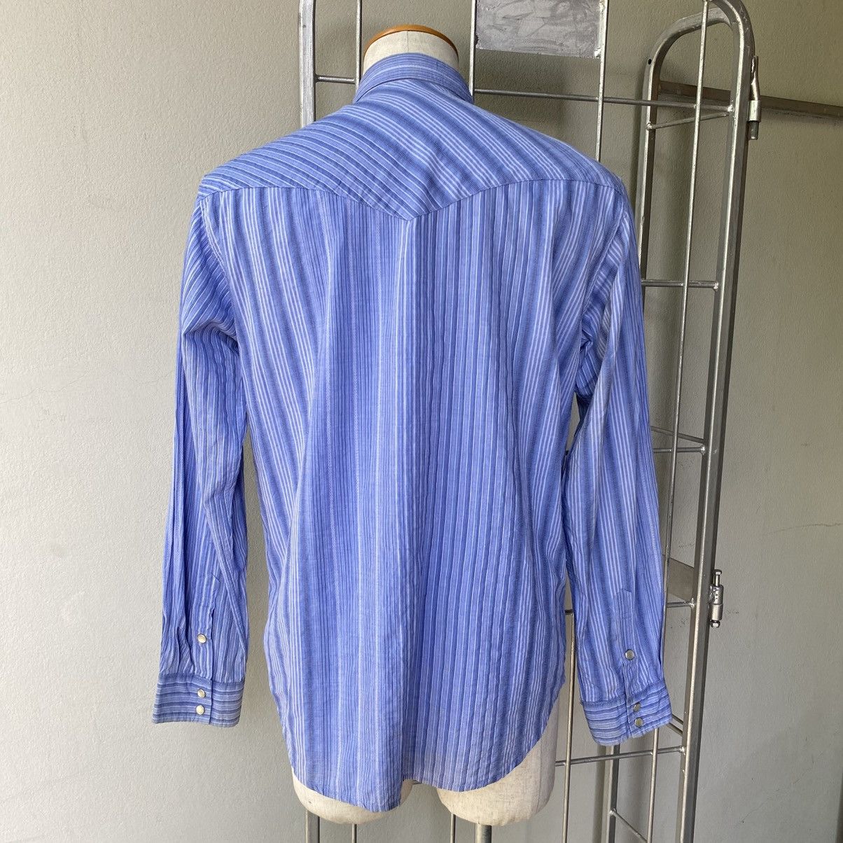 Vintage SHINS AMERICAN Blue Striped Western Shirt Size US L / EU 52-54 / 3 - 21 Thumbnail