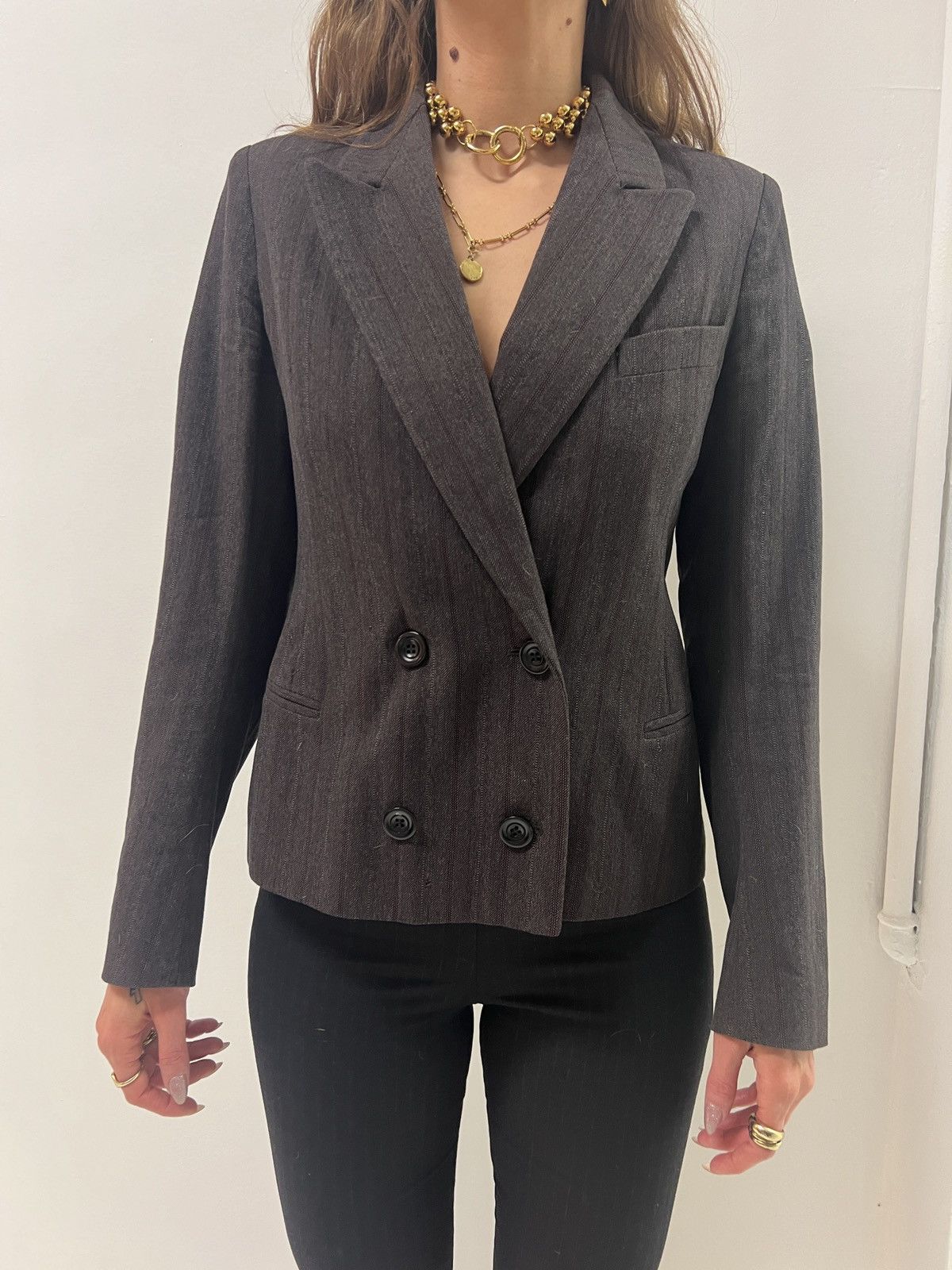 image of Blazer Dries Van Noten in Brown, Women's (Size Small)