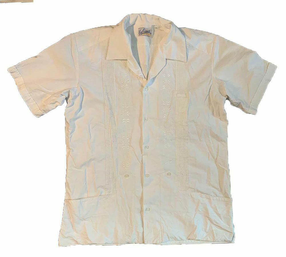 Designer Pre Owned White Hand Made Men´S Guayabera L Size US L / EU 52-54 / 3 - 1 Thumbnail