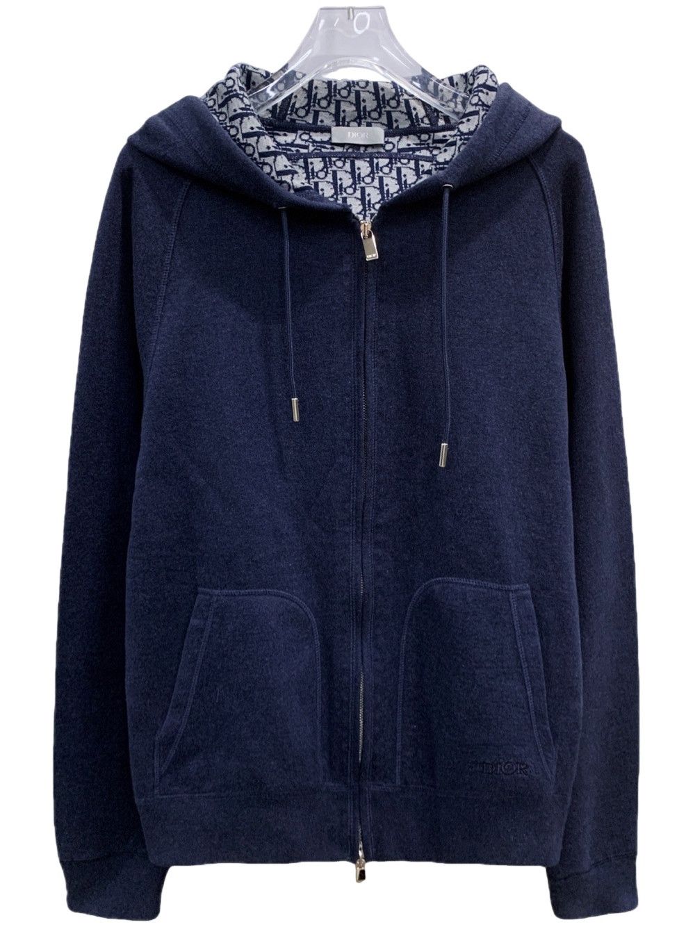 Dior Oblique Lining Zip Hoodie Size M in Blue, Men's
